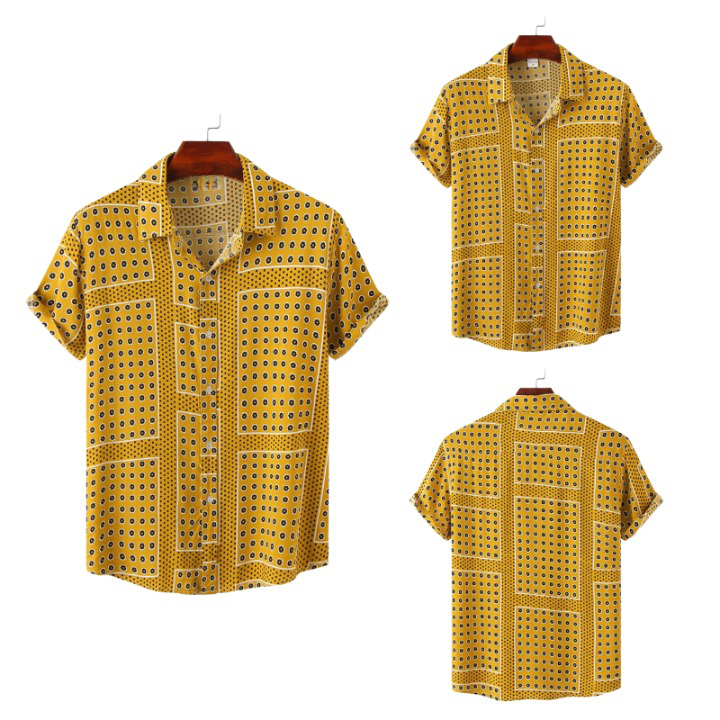 Dot Pattern Casual Short Sleeve Shirt