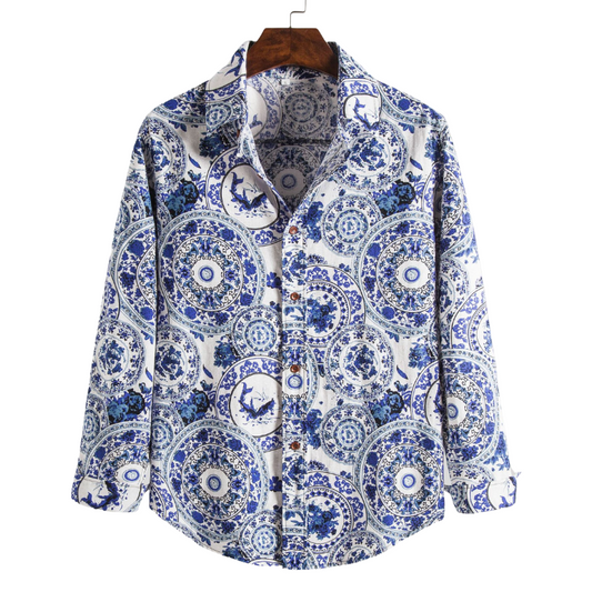 Men's Printed Shirt Spring Casual Shirt