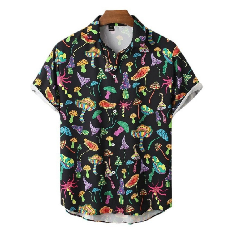 Fashionable Mushroom Print Shirt