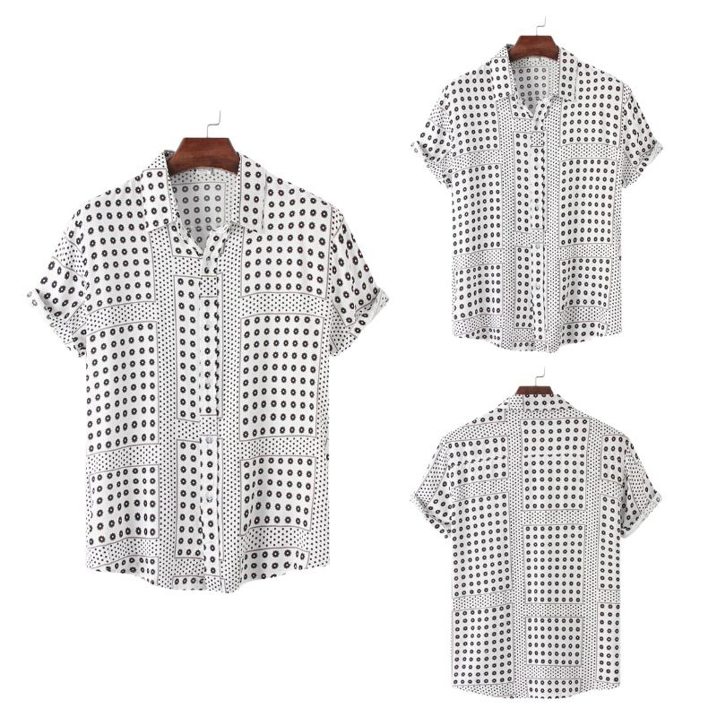 Dot Pattern Casual Short Sleeve Shirt