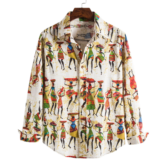 Casual Print Slim Long Sleeve Shirt