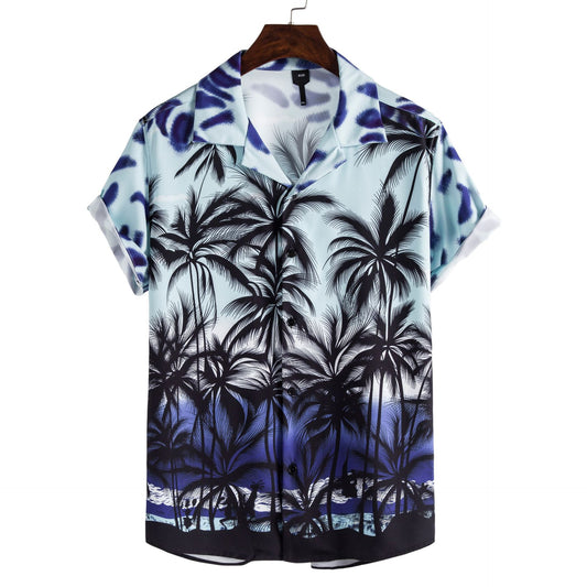 Palm Tree Printed Beach Shirt