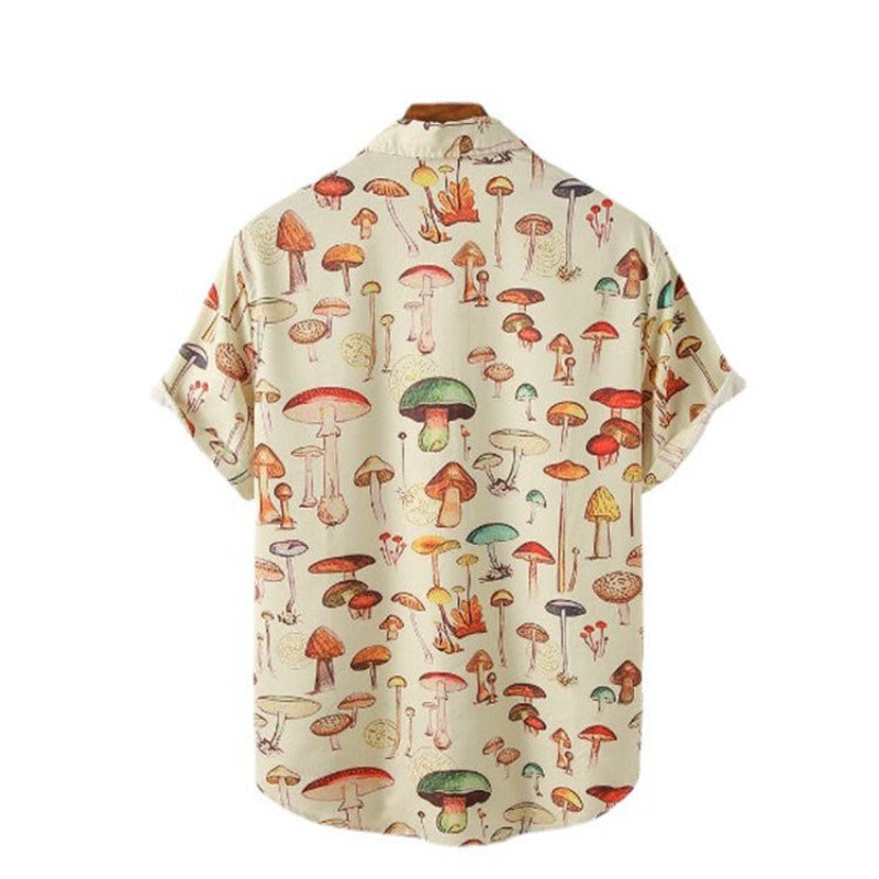 Mushroom Pattern Print Casual Shirt