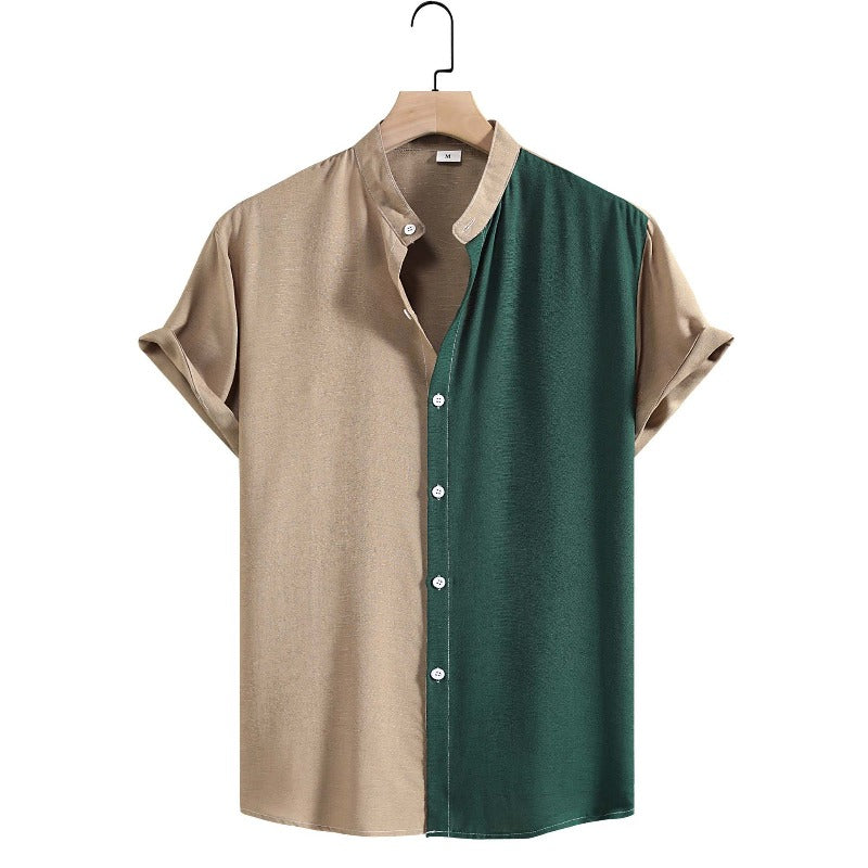 Men's Casual Collared Short Sleeve Shirt
