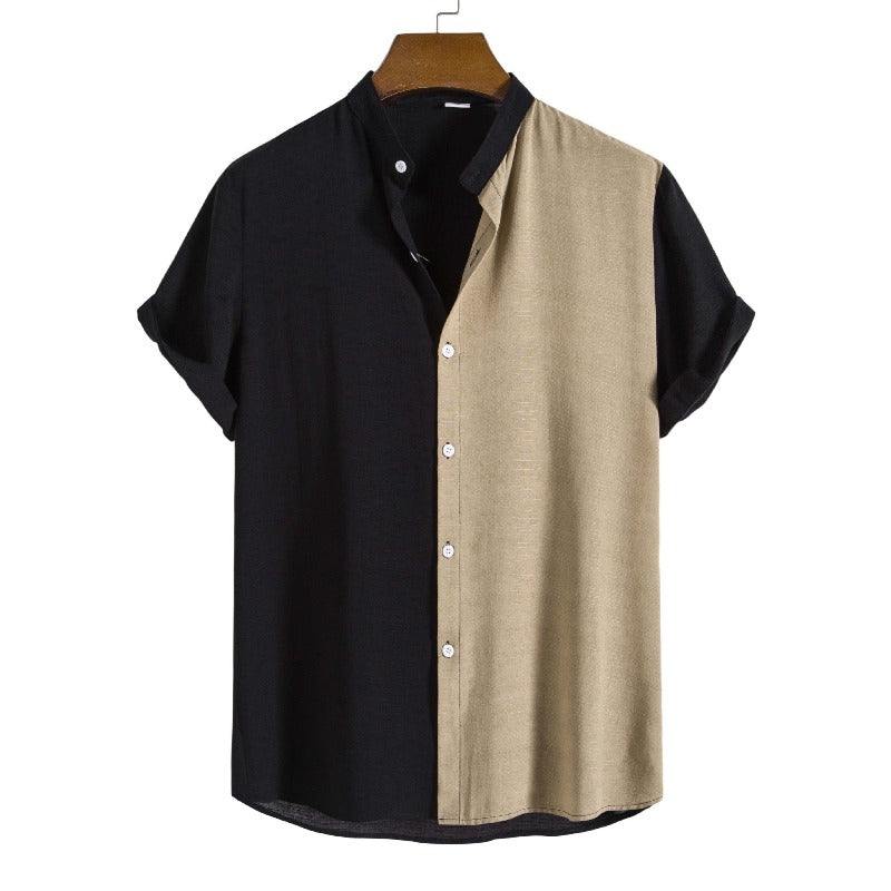 Men's Casual Collared Short Sleeve Shirt