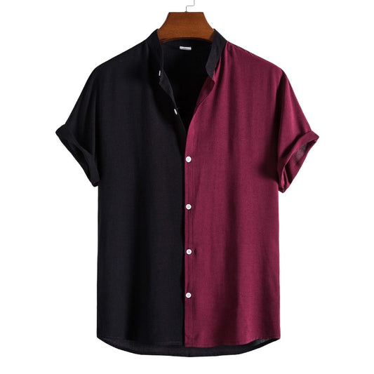 Men's Casual Collared Short Sleeve Shirt