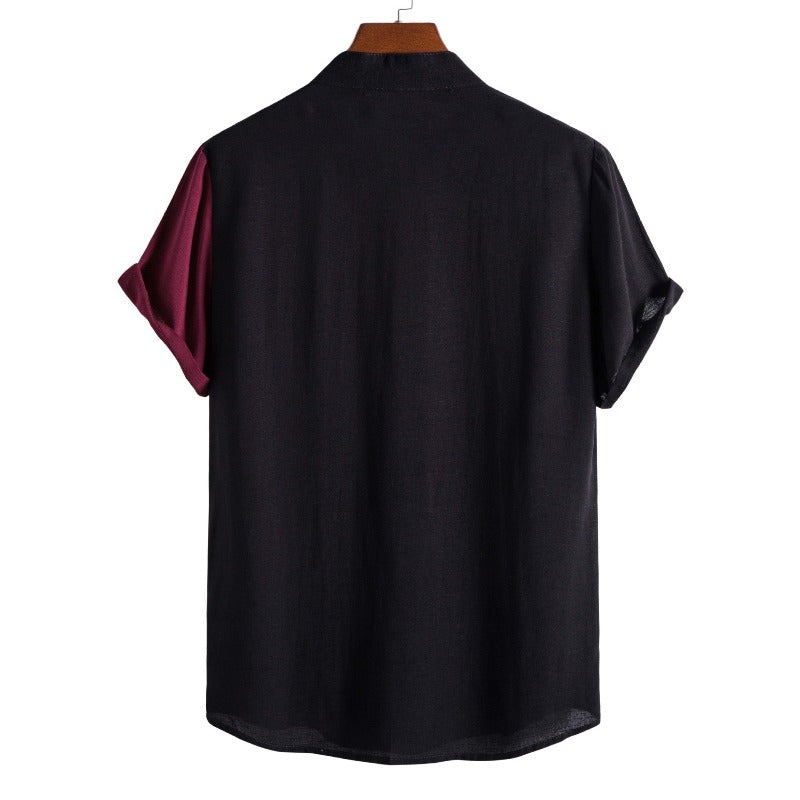 Men's Casual Collared Short Sleeve Shirt