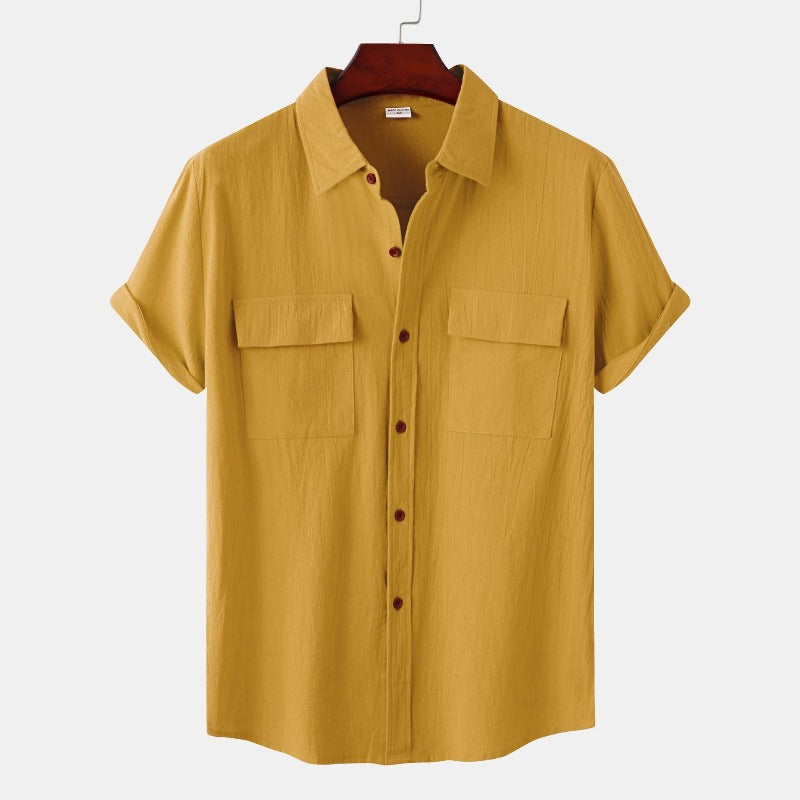 Linen Short-Sleeved Shirts Men's Shirts