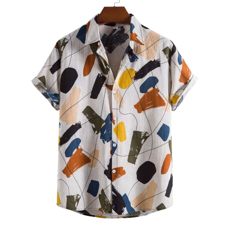 Doodle Casual Printed Short-Sleeved Shirt