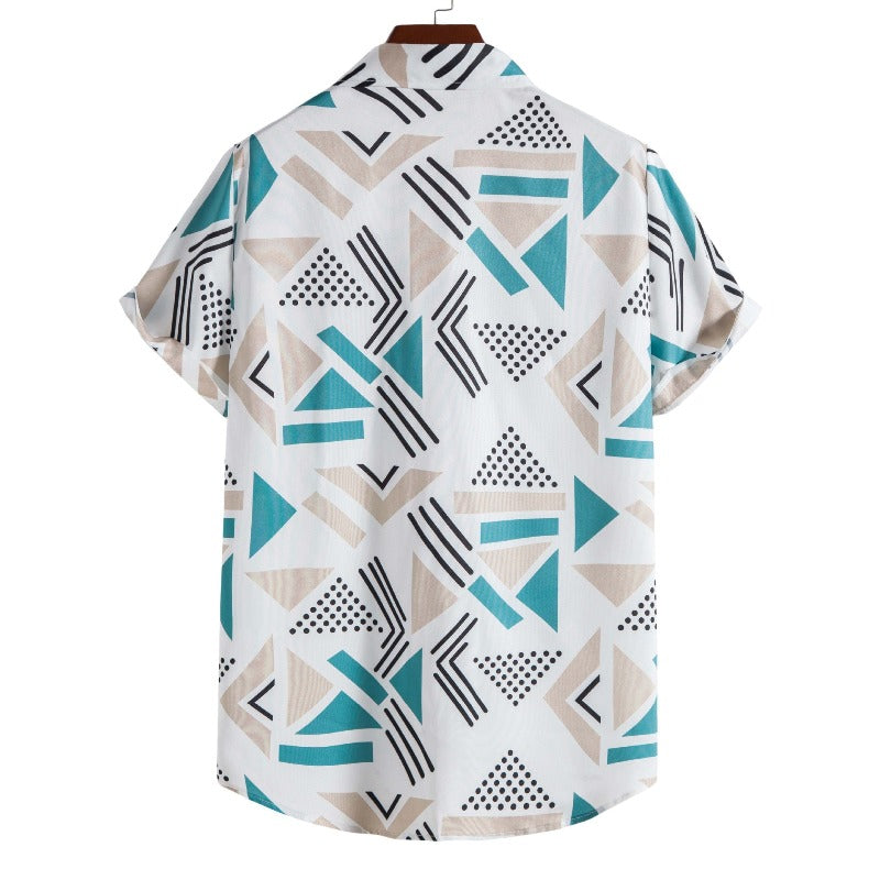 Fashion Printed Polyester Short Sleeve Shirt