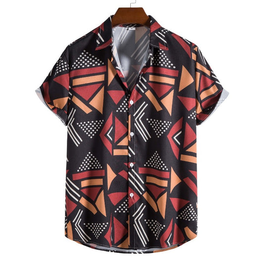 Fashion Printed Polyester Short Sleeve Shirt