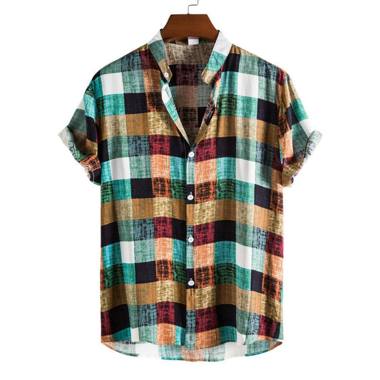 S225 Short Sleeve Printed Beach Shirt