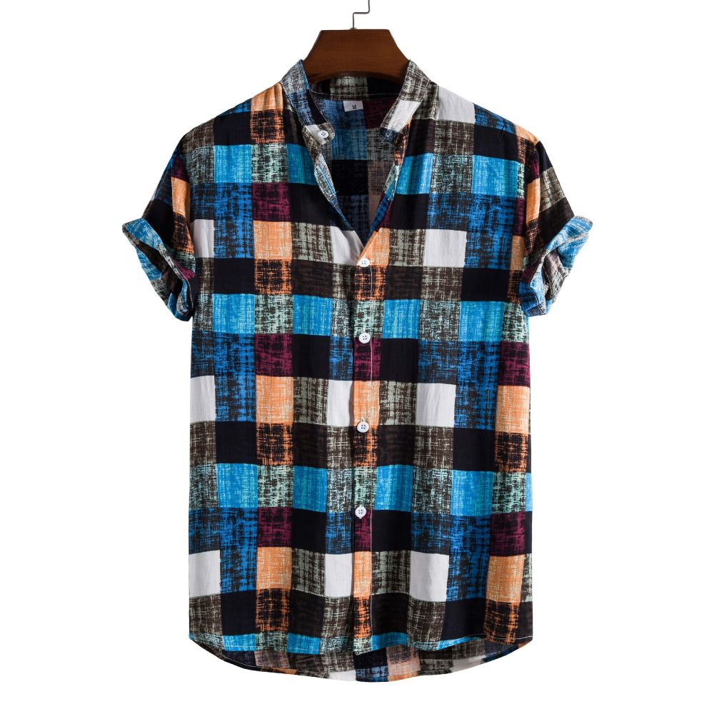 S225 Short Sleeve Printed Beach Shirt