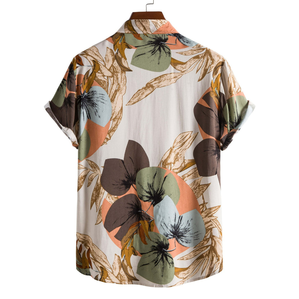 Rayon Printed Short-Sleeved Shirt