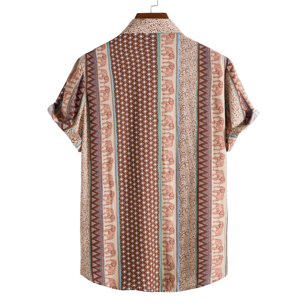 Ethnic Trend Printed Short-Sleeved Shirt