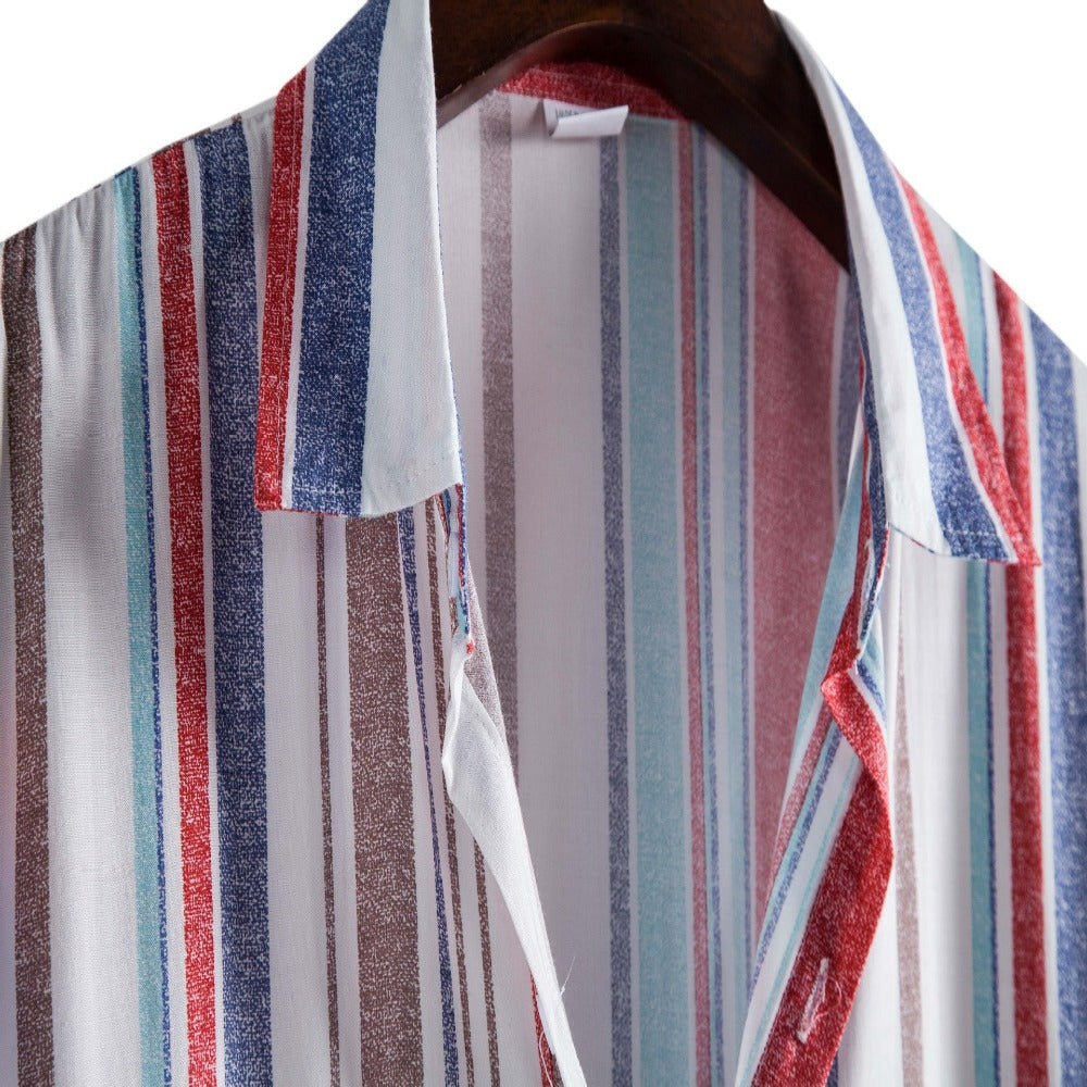 Short Sleeves Casual Striped Shirt