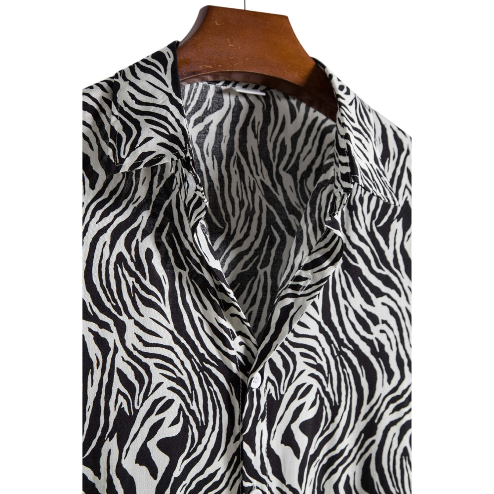 Casual Leopard Print Short-Sleeve Shirt