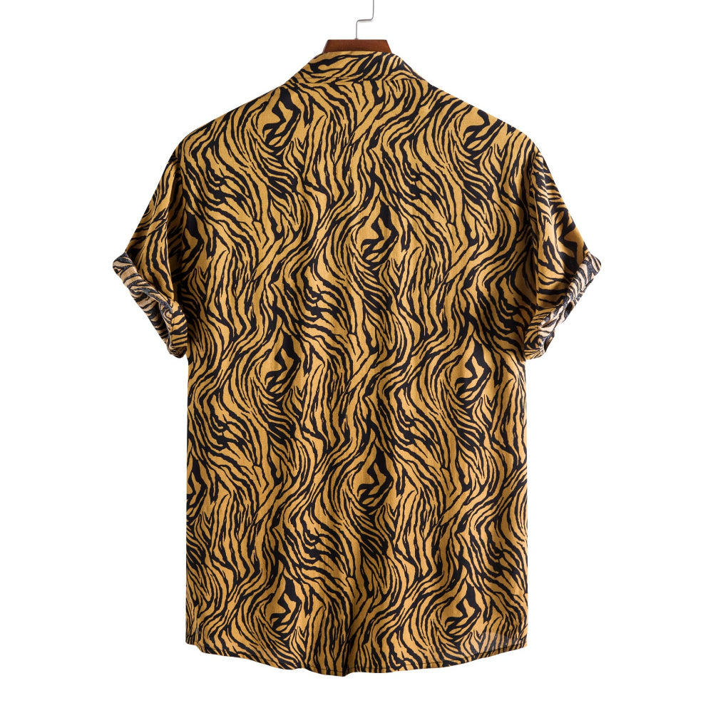 Casual Leopard Print Short-Sleeve Shirt