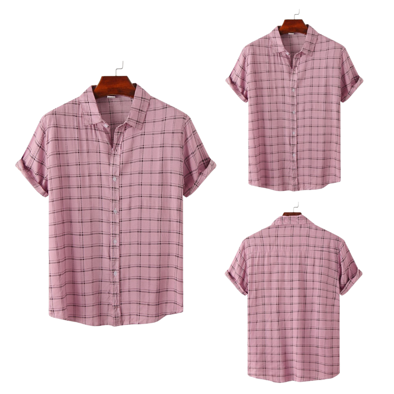 Semi-Formal Plaid Short Sleeve Shirt