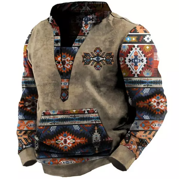 Men's Casual Ethnic Print Sweatshirt