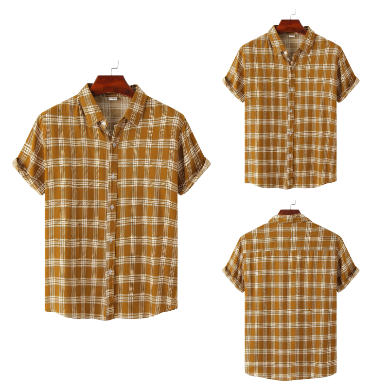 Semi-Formal Plaid Short Sleeve Shirt