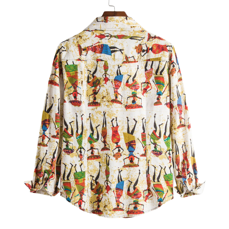 Casual Print Slim Long Sleeve Shirt