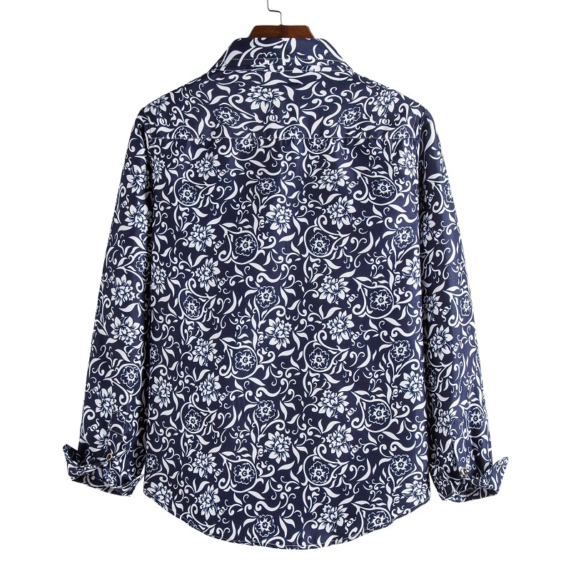 Casual floral long sleeve shirt for men