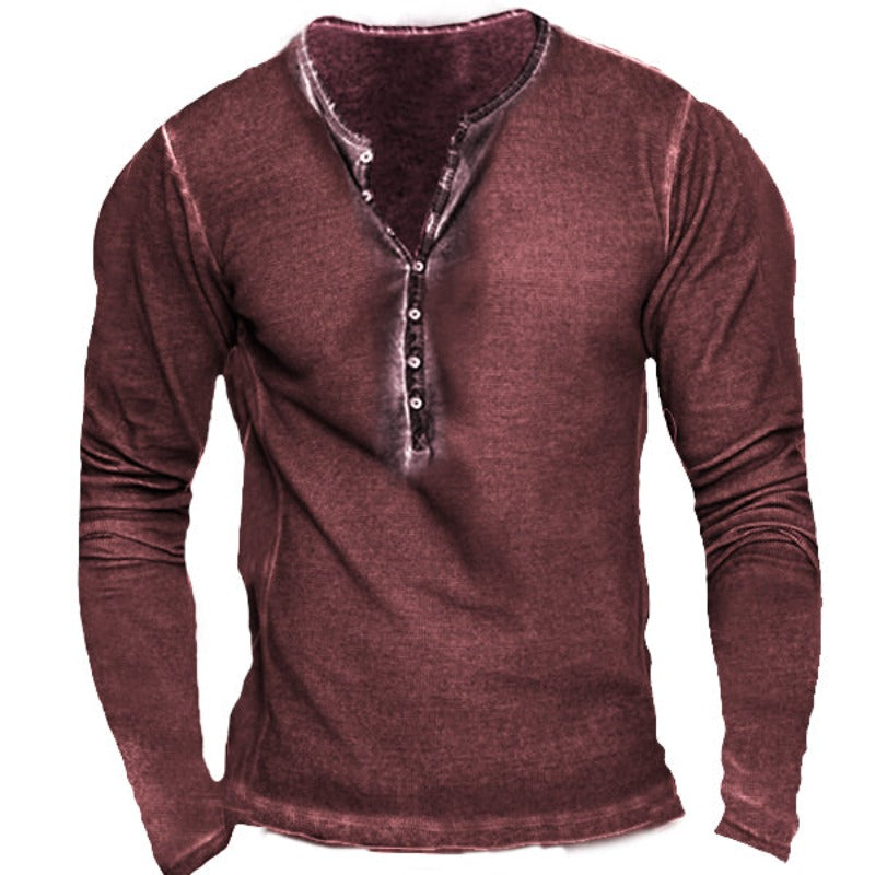 Men's Vintage Casual Long Sleeve T-Shirt