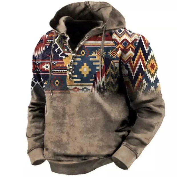 Men's Ethnic Pattern Tactical Hoodie