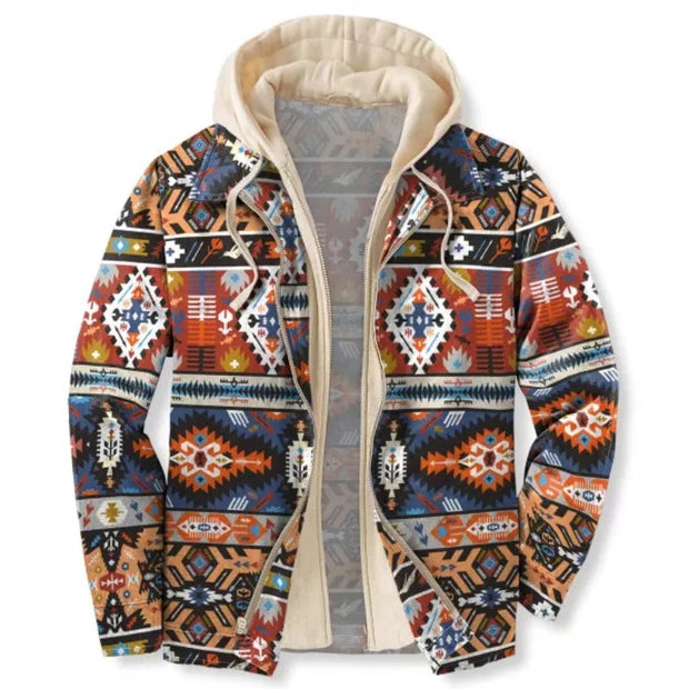 Outdoor Casual Vintage Ethnic Hooded Jacket