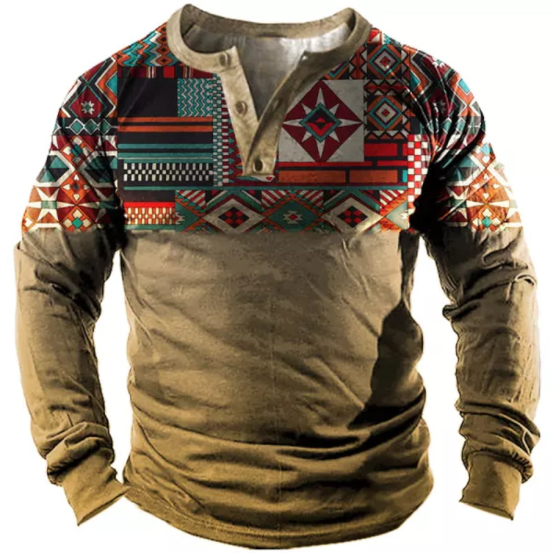 Men's Vintage Western Ethnic Pattern T Shirt
