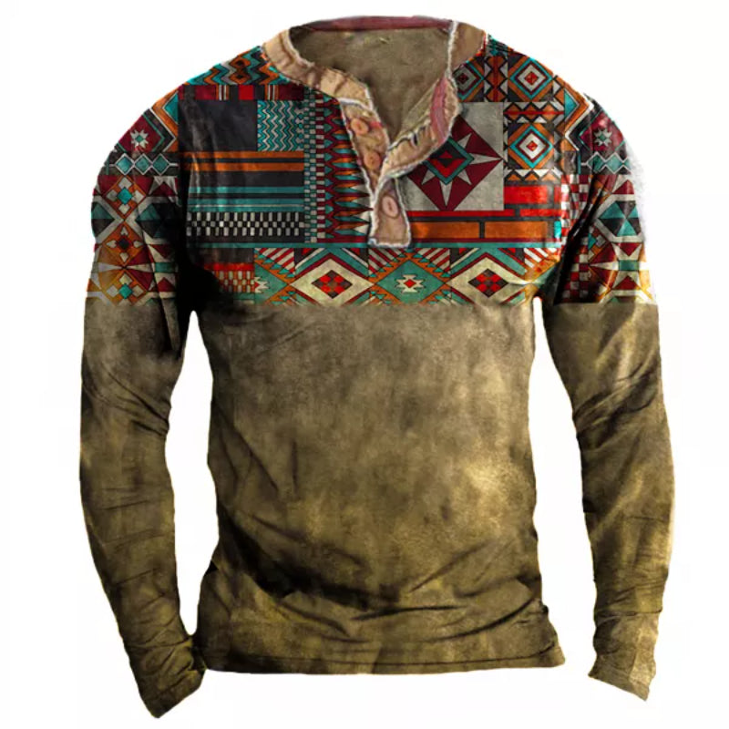 Men's Vintage Western Ethnic Pattern T Shirt