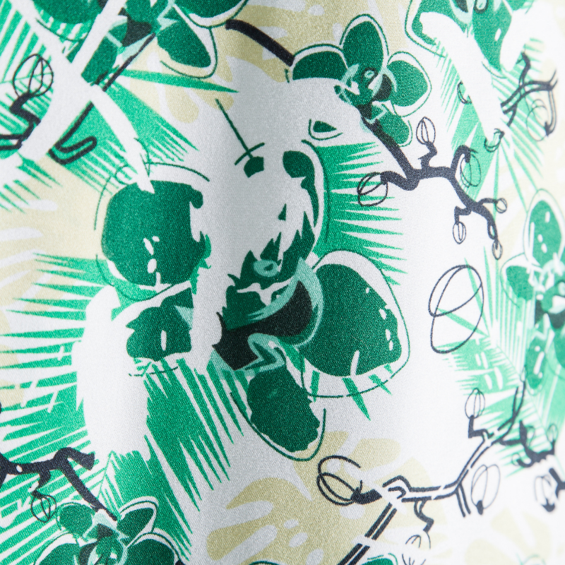 Floral Print On White Long Sleeve Shirt