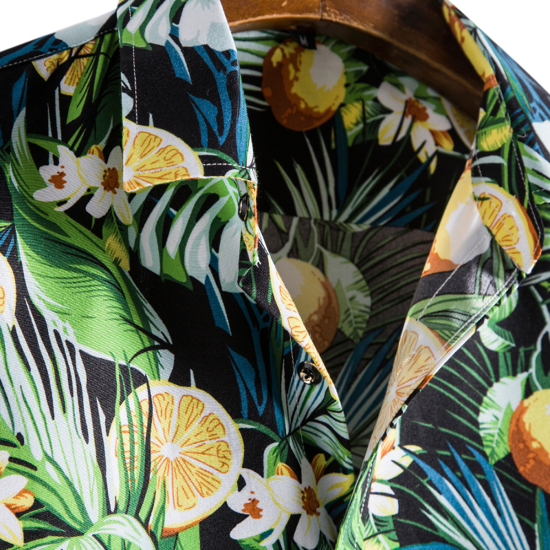 Exotic lemon printed long sleeve shirt