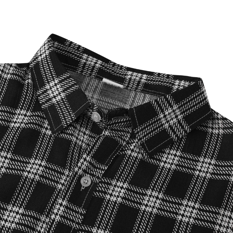 Semi-Formal Plaid Short Sleeve Shirt