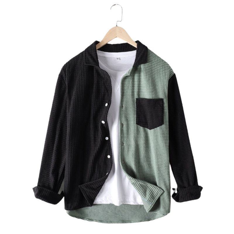 Fashionable Color Matching Long-Sleeved Shirt