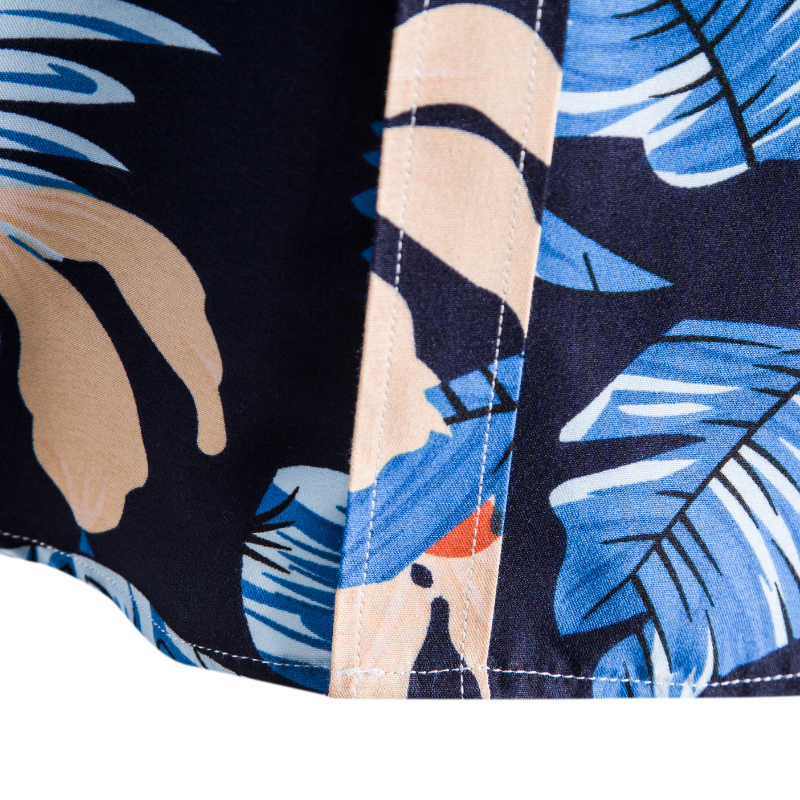 Tropical plants printed long sleeve shirt