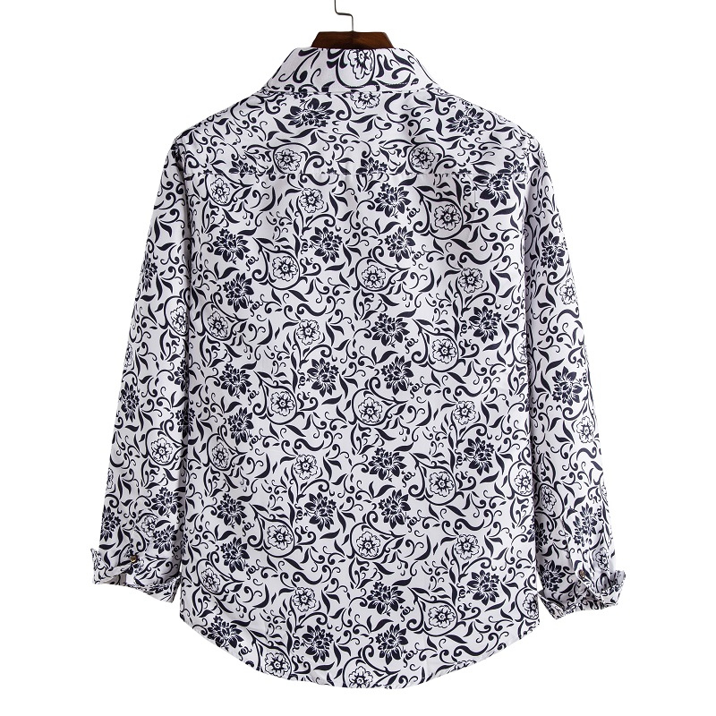 Casual floral long sleeve shirt for men