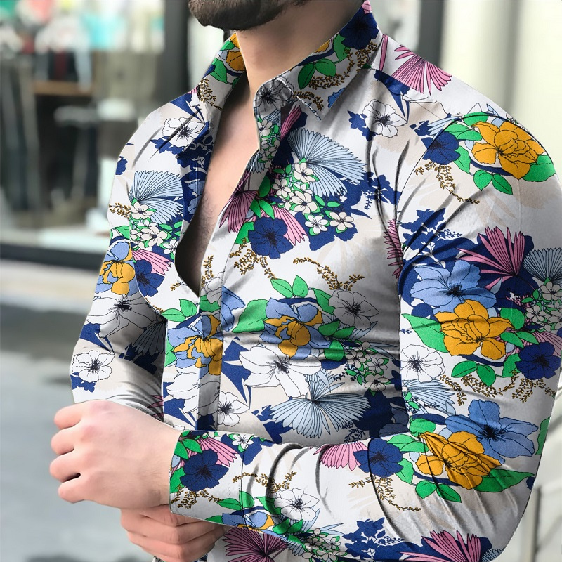 Flower Patterned Long Sleeve Shirt