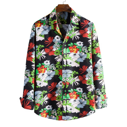 Flower Patterned Long Sleeve Shirt