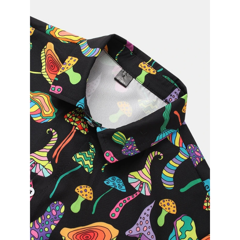 Fashionable Mushroom Print Shirt