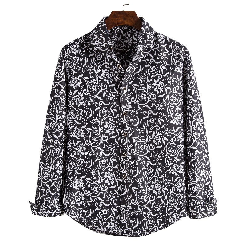 Casual floral long sleeve shirt for men