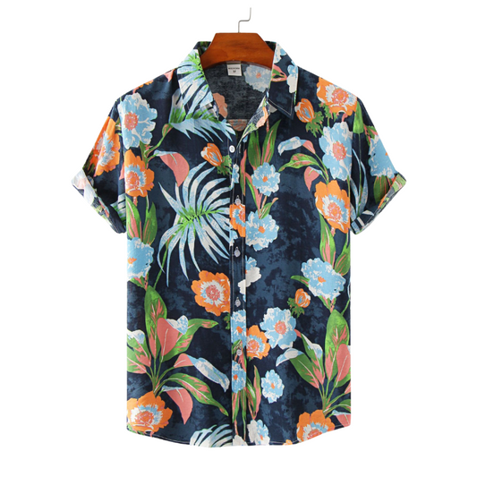 Casual Beach Hawaiian Print Shirt