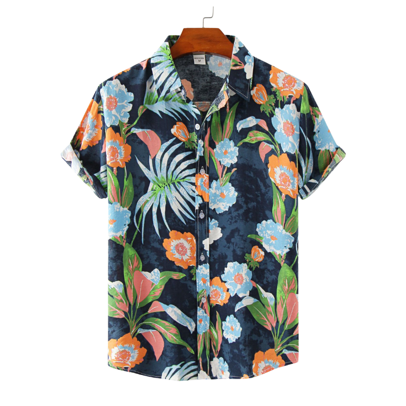 Casual Beach Hawaiian Print Shirt