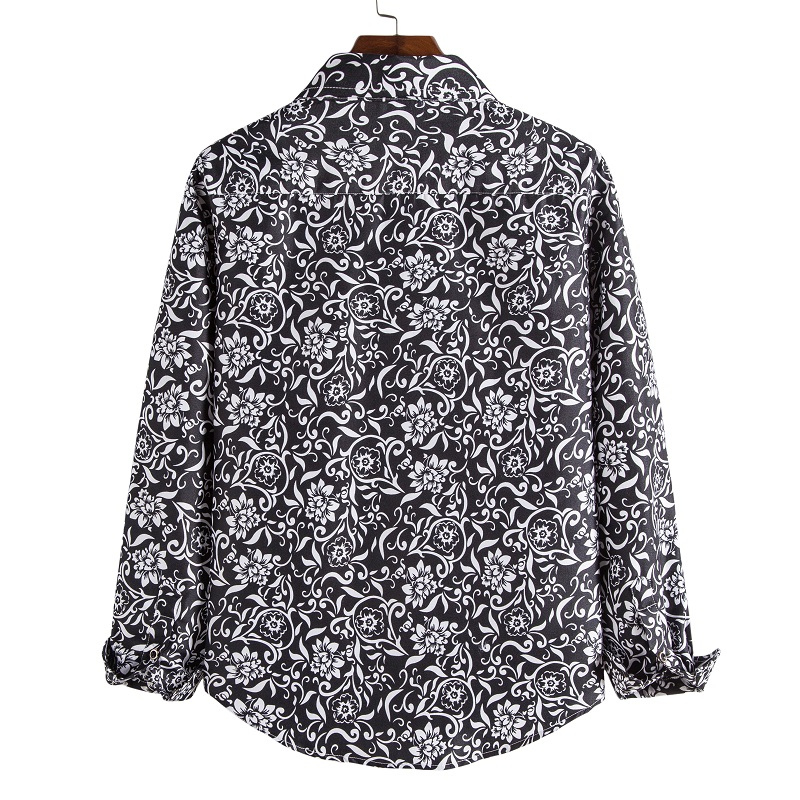 Casual floral long sleeve shirt for men