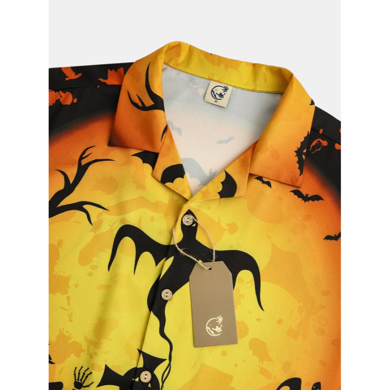 Men's Halloween Printed Casual Hawaiian Shirt
