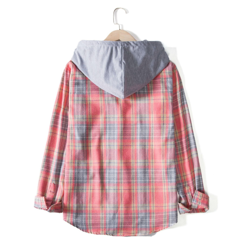 Patchwork long sleeve casual plaid tooling shirt