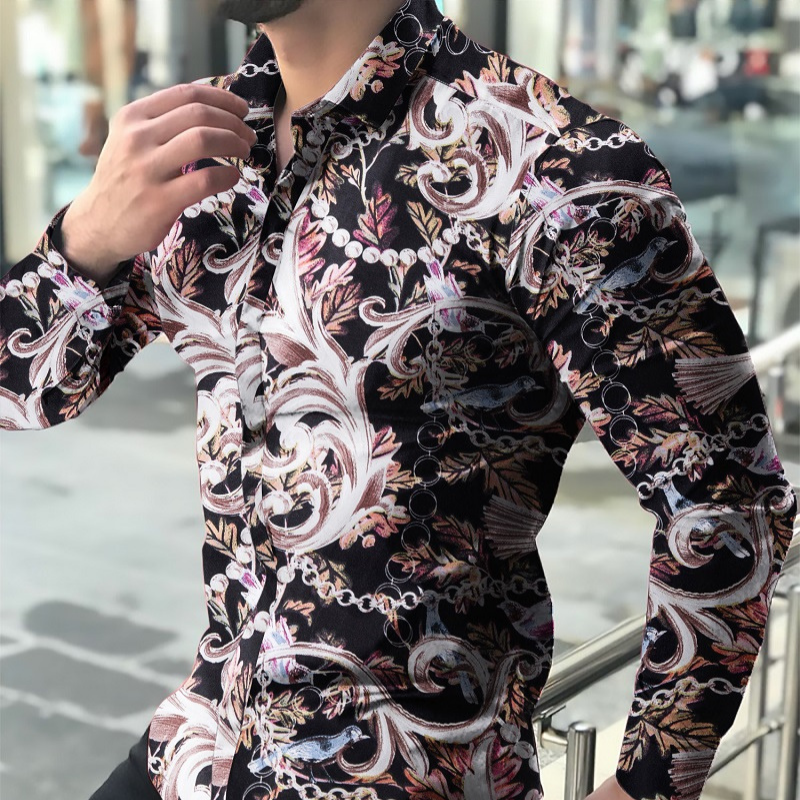 Casual flourished long sleeve shirt for men