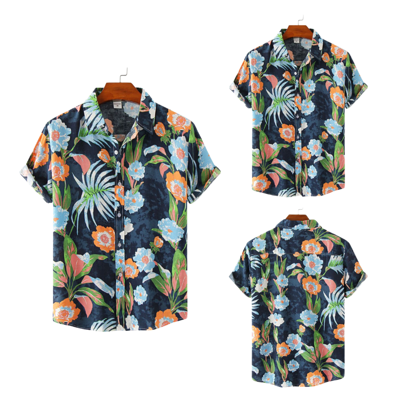 Casual Beach Hawaiian Print Shirt