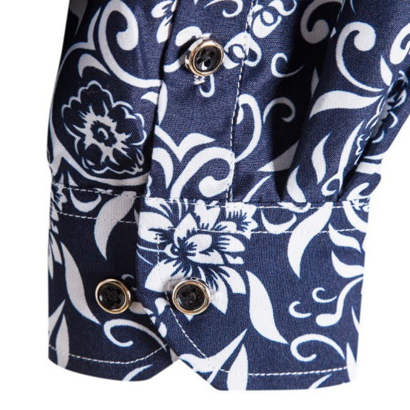 Casual floral long sleeve shirt for men